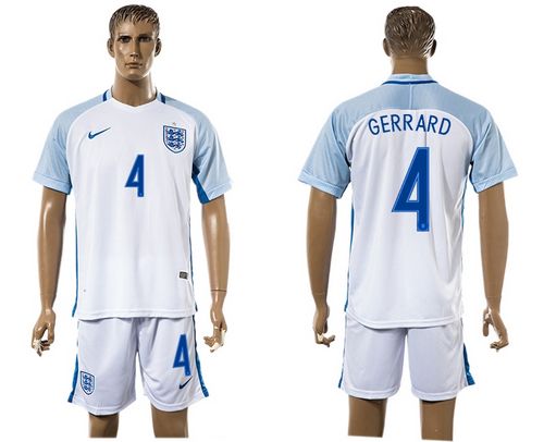 England #4 Gerrard Home Soccer Country Jersey England #4 Gerrard Home Soccer Country Jersey