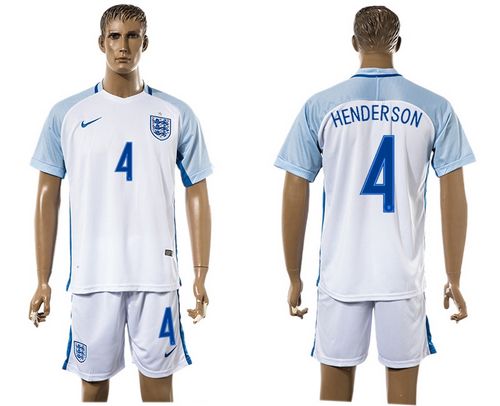 England #4 Henderson Home Soccer Country Jersey England #4 Henderson Home Soccer Country Jersey