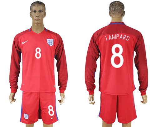 England #8 Lampard Away Long Sleeves Soccer Country Jersey England #8 Lampard Away Long Sleeves Soccer Country Jersey