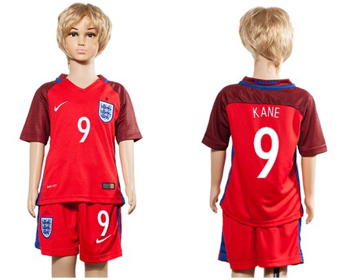 England #9 Kane Away Kid Soccer Country Jersey England #9 Kane Away Kid Soccer Country Jersey