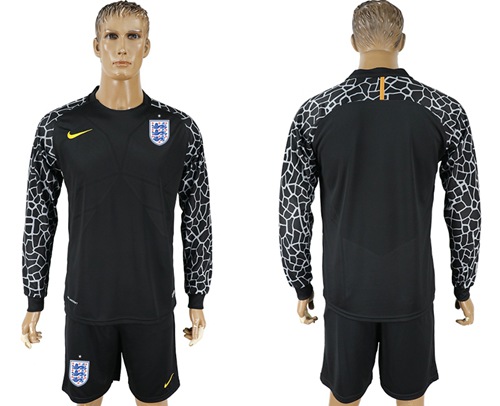 England Blank Black Long Sleeves Goalkeeper Soccer Country Jersey England Blank Black Long Sleeves Goalkeeper Soccer Country Jersey