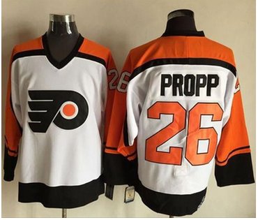 Flyers #26 Brian Propp WhiteBlack CCM Throwback Stitched NHL Jersey Flyers #26 Brian Propp WhiteBlack CCM Throwback Stitched NHL Jersey