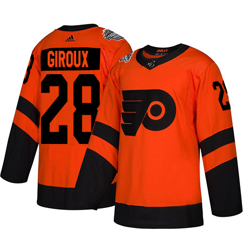 Flyers #28 Claude Giroux Orange Authentic 2019 Stadium Series Stitched Youth Hockey Jersey