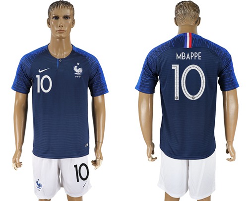 France #10 Mbappe Home Soccer Country Jersey France #10 Mbappe Home Soccer Country Jersey