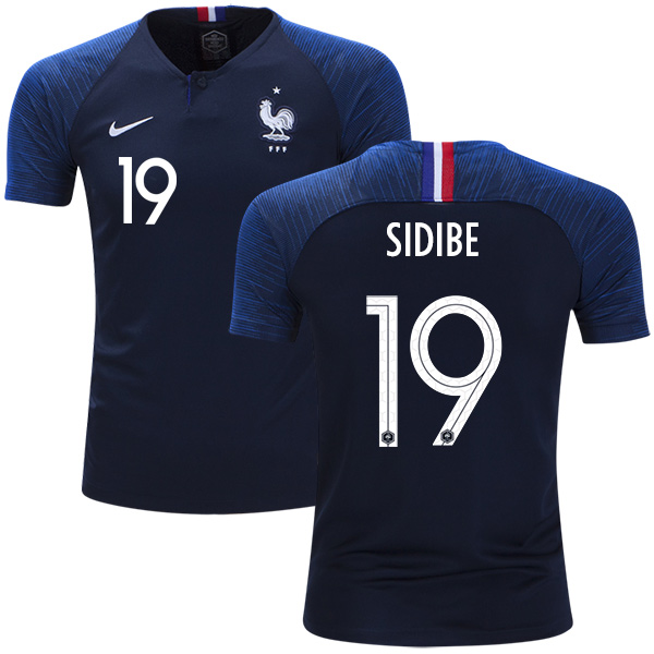 France #19 Sidibe Home Kid Soccer Country Jersey France #19 Sidibe Home Kid Soccer Country Jersey