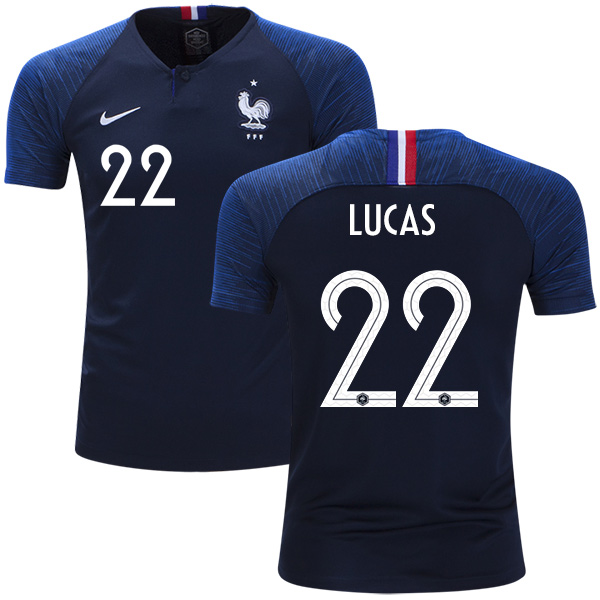 France #22 Lucas Home Kid Soccer Country Jersey France #22 Lucas Home Kid Soccer Country Jersey