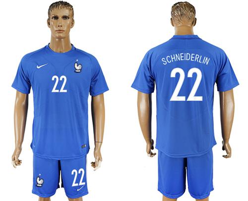 France #22 Schneiderlin Home Soccer Country Jersey France #22 Schneiderlin Home Soccer Country Jersey