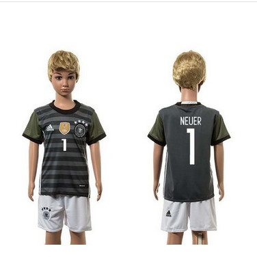Germany #1 Neuer Away Kid Soccer Country Jersey