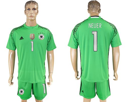 Germany #1 Neuer Green Goalkeeper Soccer Country Jersey Germany #1 Neuer Green Goalkeeper Soccer Country Jersey
