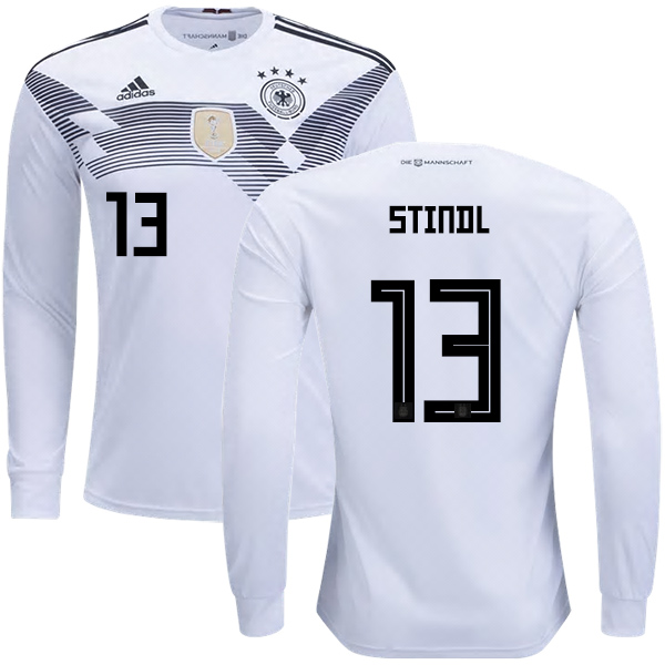 Germany #13 Stindl Home Long Sleeves Kid Soccer Country Jersey Germany #13 Stindl Home Long Sleeves Kid Soccer Country Jersey