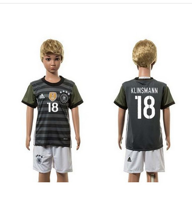 Germany #18 Klinsmann Away Kid Soccer Country Jersey