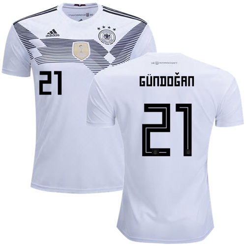 Germany #21 Gundogan White Home Soccer Country Jersey Germany #21 Gundogan White Home Soccer Country Jersey