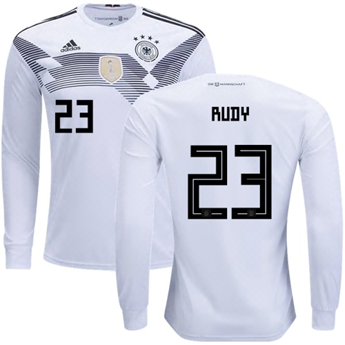 Germany #23 Rudy White Home Long Sleeves Soccer Country Jersey Germany #23 Rudy White Home Long Sleeves Soccer Country Jersey
