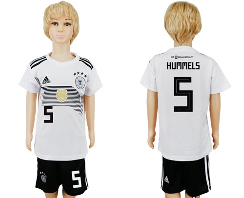 Germany #5 Hummels White Home Kid Soccer Country Jersey Germany #5 Hummels White Home Kid Soccer Country Jersey