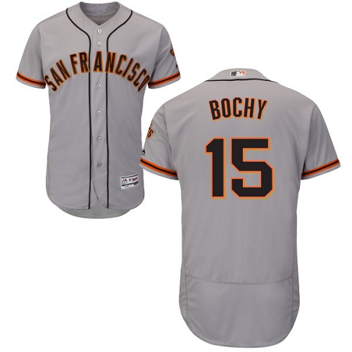 Giants #15 Bruce Bochy Grey Flexbase Authentic Collection Road Stitched MLB Jersey Giants #15 Bruce Bochy Grey Flexbase Authentic Collection Road Stitched MLB Jersey