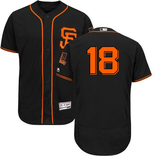 Giants #18 Matt Cain Black Flexbase Authentic Collection Alternate Stitched MLB Jersey