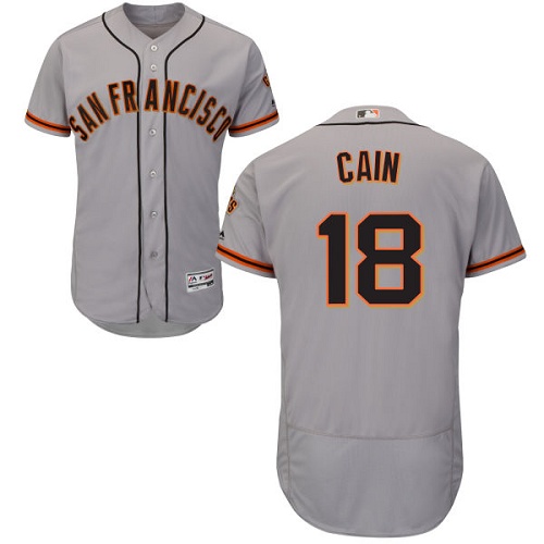 Giants #18 Matt Cain Grey Flexbase Authentic Collection Road Stitched MLB Jersey Giants #18 Matt Cain Grey Flexbase Authentic Collection Road Stitched MLB Jersey