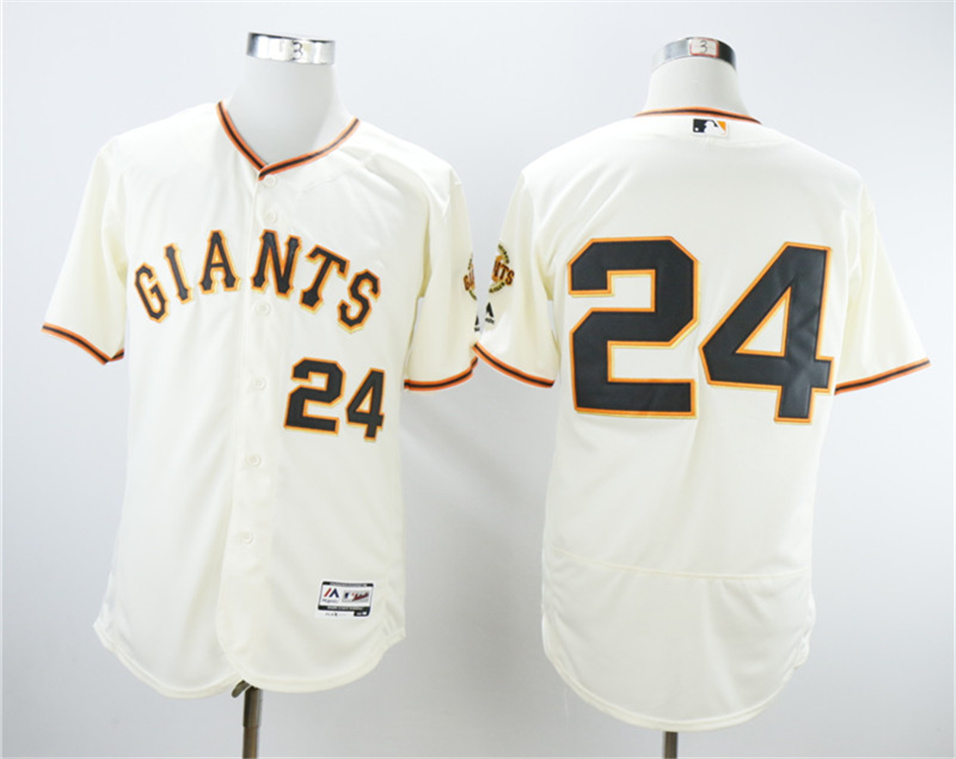 Giants #24 Willie Mays Cream Flexbase Jersey