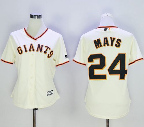 Giants #24 Willie Mays Cream Home Women's Stitched MLB Jersey Giants #24 Willie Mays Cream Home Women's Stitched MLB Jersey