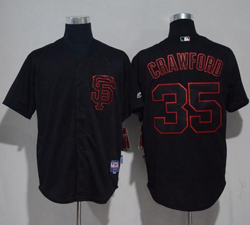 Giants #35 Brandon Crawford Black Strip Stitched MLB Jersey Giants #35 Brandon Crawford Black Strip Stitched MLB Jersey