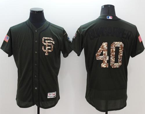 Giants #40 Madison Bumgarner Green Flexbase Authentic Collection Salute to Service Stitched MLB Jersey Giants #40 Madison Bumgarner Green Flexbase Authentic Collection Salute to Service Stitched MLB Jersey