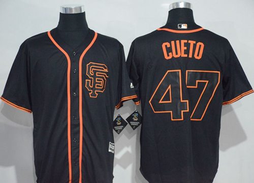Giants #47 Johnny Cueto Black New Cool Base Alternate Stitched MLB Jersey Giants #47 Johnny Cueto Black New Cool Base Alternate Stitched MLB Jersey