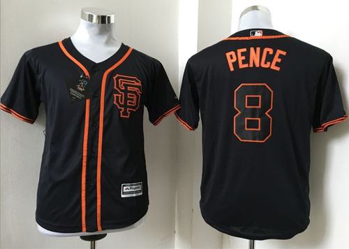 Giants #8 Hunter Pence Black Alternate Stitched Youth MLB Jersey Giants #8 Hunter Pence Black Alternate Stitched Youth MLB Jersey