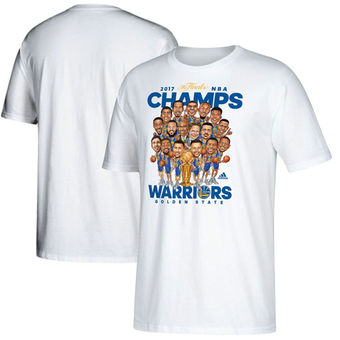 Golden State Warriors adidas 2017 NBA Finals Champions Caricature T-Shirt - White