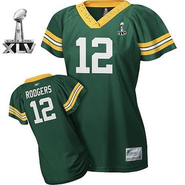 Green Bay Packers #12 Aaron Rodgers Green Womennull Field Flirt Super Bowl XLV 2011 Jersey Green Bay Packers #12 Aaron Rodgers Green Womennull Field Flirt Super Bowl XLV 2011 Jersey