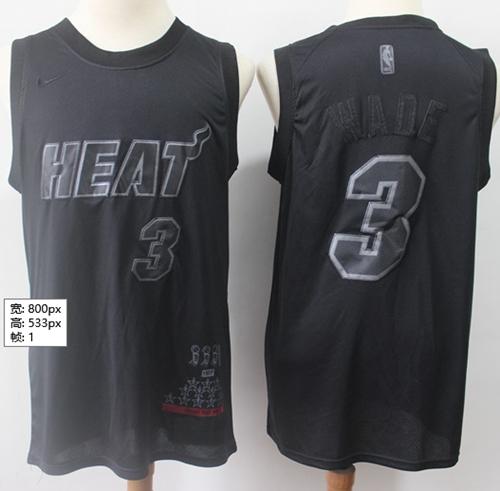 Heat #3 Dwyane Wade Black Basketball MVP Swingman Jersey Heat #3 Dwyane Wade Black Basketball MVP Swingman Jersey