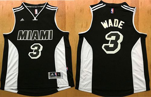 Heat #3 Dwyane Wade Black White Stitched NBA Jersey Heat #3 Dwyane Wade Black White Stitched NBA Jersey