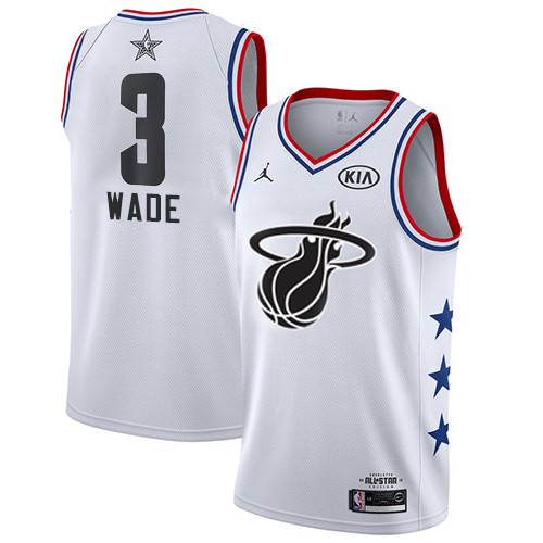 Heat #3 Dwyane Wade White Basketball Jordan Swingman 2019 All-Star Game Jersey Heat #3 Dwyane Wade White Basketball Jordan Swingman 2019 All-Star Game Jersey