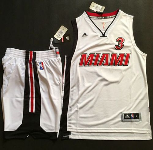 Heat #3 Dwyane Wade White Throwback A Set Stitched NBA Jersey Heat #3 Dwyane Wade White Throwback A Set Stitched NBA Jersey
