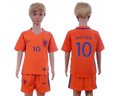 Holland #10 Sneijder Home Kid Soccer Country Jersey Holland #10 Sneijder Home Kid Soccer Country Jersey