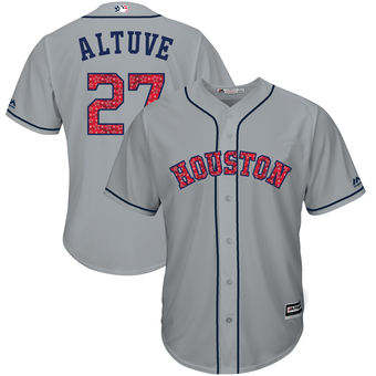 Houston Astros Jose Altuve Majestic 2017 Stars & Stripes Cool Base Player Jersey - Gray Houston Astros Jose Altuve Majestic 2017 Stars & Stripes Cool Base Player Jersey - Gray