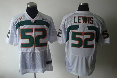 Hurricanes #52 Ray Lewis White Stitched NCAA Jerseys Hurricanes #52 Ray Lewis White Stitched NCAA Jerseys