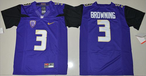 Huskies #3 Jake Browning Purple Limited Stitched Youth NCAA Jersey Huskies #3 Jake Browning Purple Limited Stitched Youth NCAA Jersey
