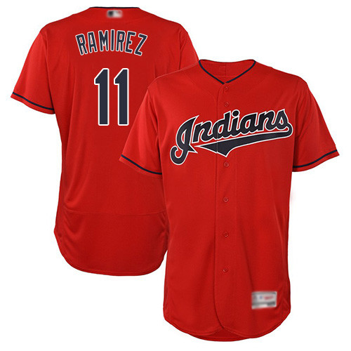 Indians #11 Jose Ramirez Red Flexbase Authentic Collection Stitched Baseball Jersey Indians #11 Jose Ramirez Red Flexbase Authentic Collection Stitched Baseball Jersey