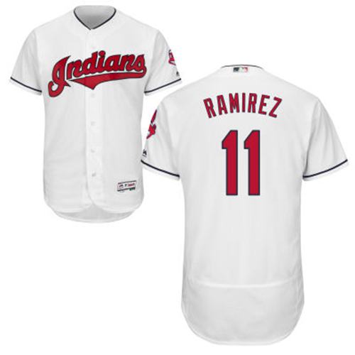 Indians #11 Jose Ramirez White Flexbase Authentic Collection Stitched MLB Jersey Indians #11 Jose Ramirez White Flexbase Authentic Collection Stitched MLB Jersey