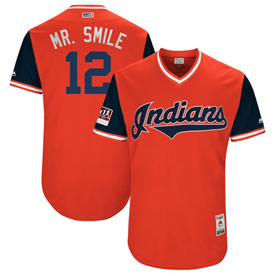 Indians #12 Francisco Lindor Mr. Smile Red 2018 Players' Weekend Authentic Team Jersey Indians #12 Francisco Lindor Mr. Smile Red 2018 Players' Weekend Authentic Team Jersey