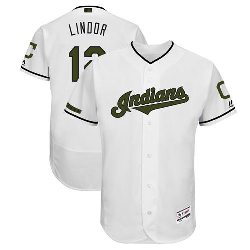 Indians #12 Francisco Lindor White Flexbase Authentic Collection 2018 Memorial Day Stitched Baseball Jersey Indians #12 Francisco Lindor White Flexbase Authentic Collection 2018 Memorial Day Stitched Baseball Jersey