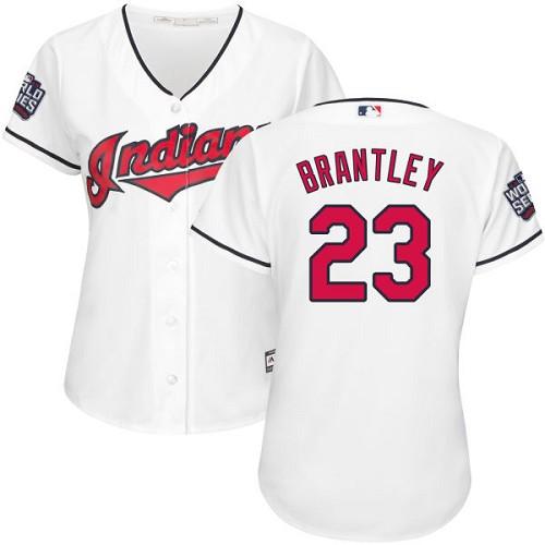 Indians #23 Michael Brantley White 2016 World Series Bound Women's Home Stitched MLB Jersey Indians #23 Michael Brantley White 2016 World Series Bound Women's Home Stitched MLB Jersey