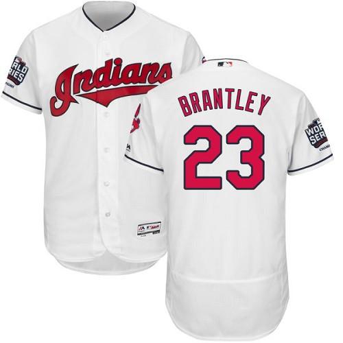 Indians #23 Michael Brantley White Flexbase Authentic Collection 2016 World Series Bound Stitched MLB Jersey Indians #23 Michael Brantley White Flexbase Authentic Collection 2016 World Series Bound Stitched MLB Jersey