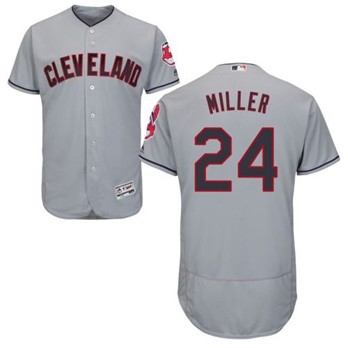 Indians #24 Andrew Miller Grey Flexbase Authentic Collection Stitched MLB Jersey Indians #24 Andrew Miller Grey Flexbase Authentic Collection Stitched MLB Jersey