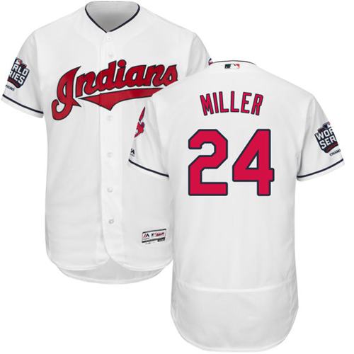 Indians #24 Andrew Miller White Flexbase Authentic Collection 2016 World Series Bound Stitched MLB Jersey Indians #24 Andrew Miller White Flexbase Authentic Collection 2016 World Series Bound Stitched MLB Jersey