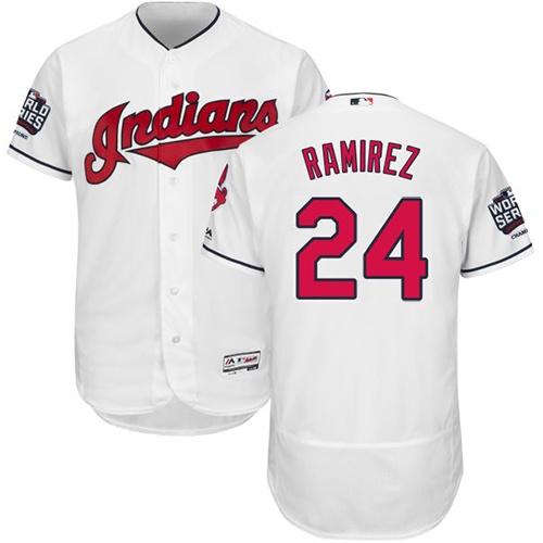 Indians #24 Manny Ramirez White Flexbase Authentic Collection 2016 World Series Bound Stitched MLB Jersey Indians #24 Manny Ramirez White Flexbase Authentic Collection 2016 World Series Bound Stitched MLB Jersey