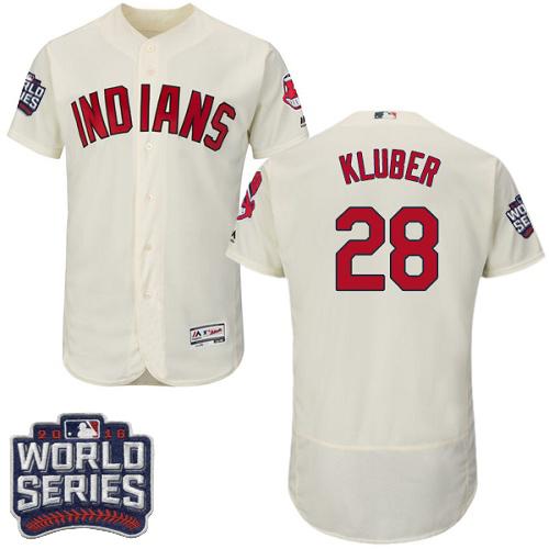 Indians #28 Corey Kluber Cream Flexbase Authentic Collection 2016 World Series Bound Stitched MLB Jersey Indians #28 Corey Kluber Cream Flexbase Authentic Collection 2016 World Series Bound Stitched MLB Jersey