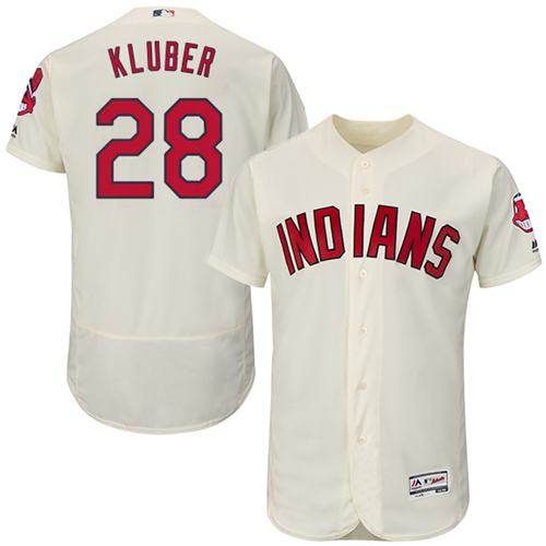 Indians #28 Corey Kluber Cream Flexbase Authentic Collection Stitched MLB Jersey Indians #28 Corey Kluber Cream Flexbase Authentic Collection Stitched MLB Jersey