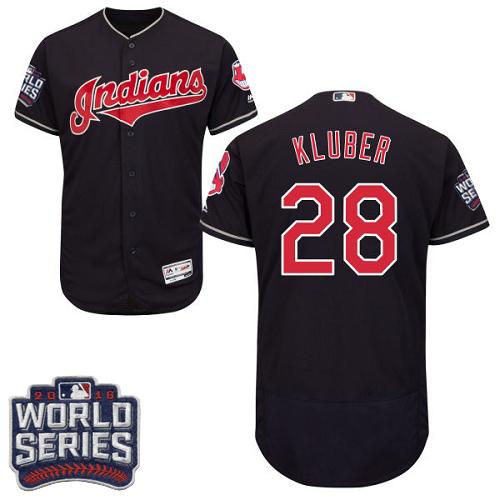 Indians #28 Corey Kluber Navy Blue Flexbase Authentic Collection 2016 World Series Bound Stitched MLB Jersey Indians #28 Corey Kluber Navy Blue Flexbase Authentic Collection 2016 World Series Bound Stitched MLB Jersey