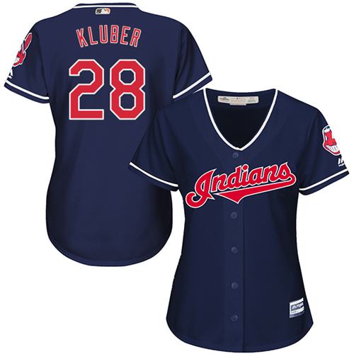 Indians #28 Corey Kluber Navy Blue Women's Alternate Stitched MLB Jersey Indians #28 Corey Kluber Navy Blue Women's Alternate Stitched MLB Jersey